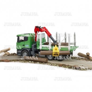 BRUDER toy MACK Granite Timber truck with 3 trunks 8