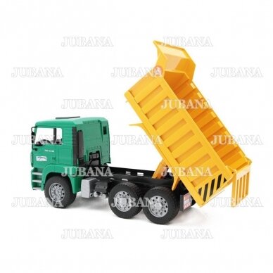 Žaislas Bruder sunkvežimis žalias su geltona priekaba MAN