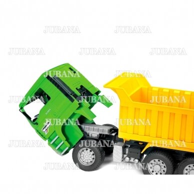 Žaislas Bruder sunkvežimis žalias su geltona priekaba MAN 3