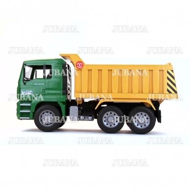 Žaislas Bruder sunkvežimis žalias su geltona priekaba MAN 2