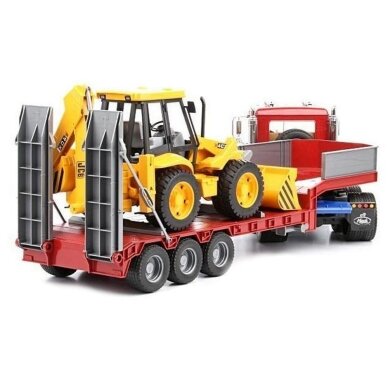 BRUDER toy truck with trailer and JCB 4CX excavator-loader 2 BRUDER toy truck with trailer and JCB 4CX excavator-loader 2