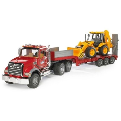 BRUDER toy truck with trailer and JCB 4CX excavator-loader 3 BRUDER toy truck with trailer and JCB 4CX excavator-loader 3