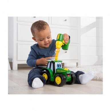 Žaislas traktorius JOHN DEERE lavinamasis su veržekliais 4