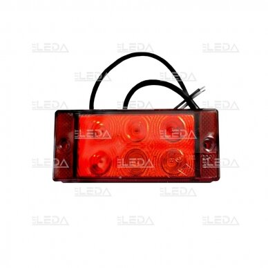 Žibintas priešrūkinis raudonas LED12/24, galinis prisukamas 108x46 1